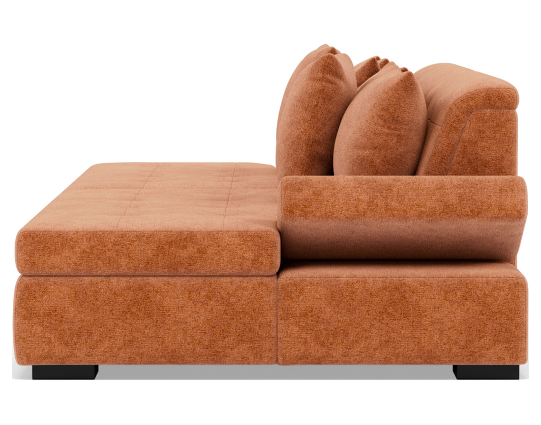 Canapé droit 4 places avec double méridienne - assise profonde - en velours texturé Vermont