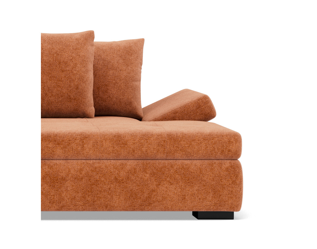 Canapé droit 4 places avec double méridienne - assise profonde - en velours texturé Vermont