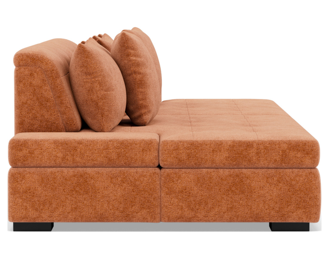 Canapé droit 4 places avec double méridienne - assise profonde - en velours texturé Vermont