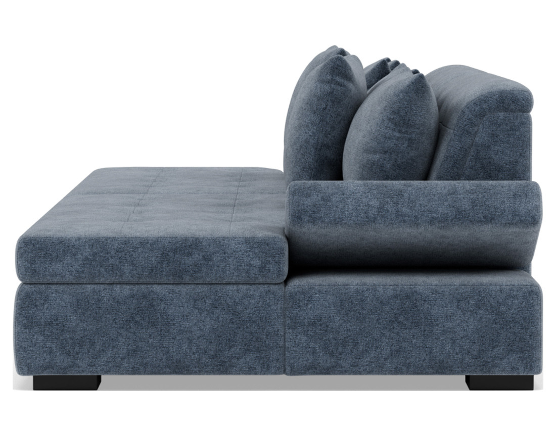 Canapé droit 4 places avec double méridienne - assise profonde - en velours texturé Vermont