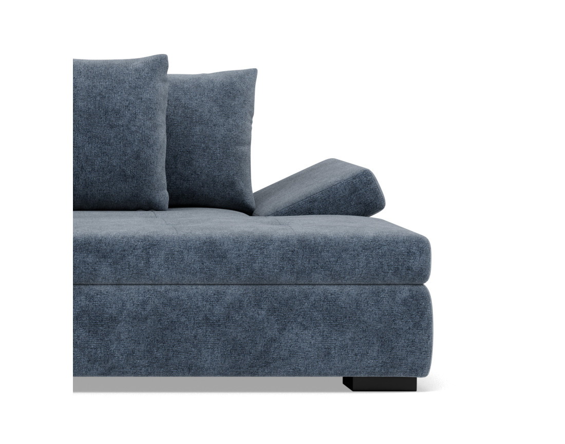 Canapé droit 4 places avec double méridienne - assise profonde - en velours texturé Vermont