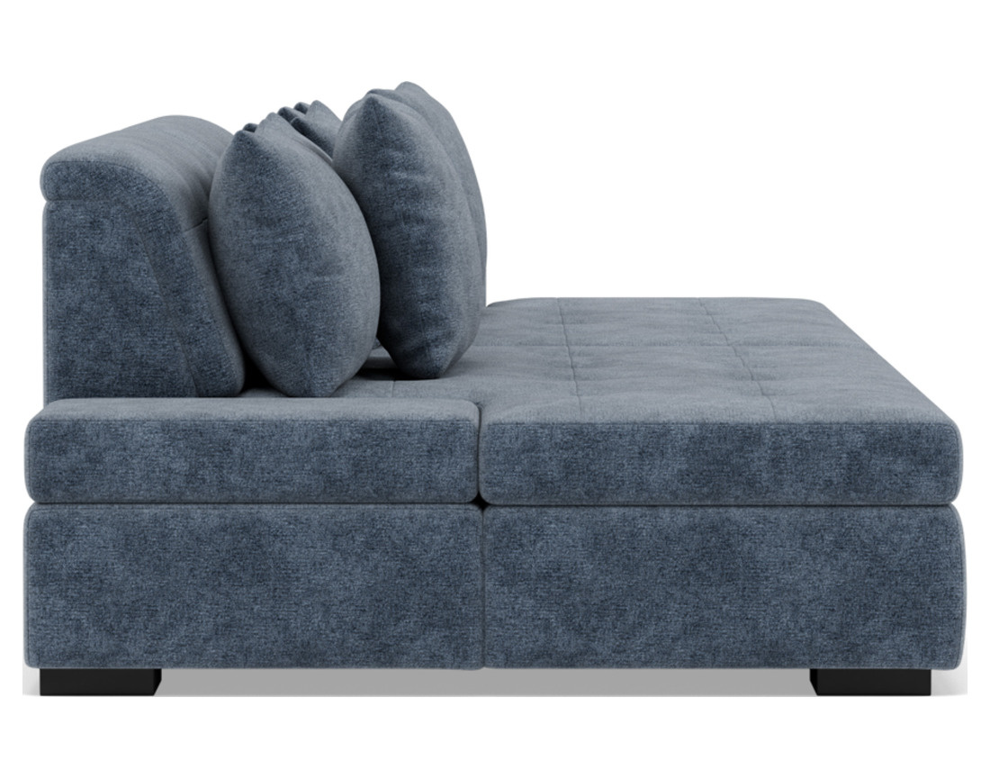 Canapé droit 4 places avec double méridienne - assise profonde - en velours texturé Vermont