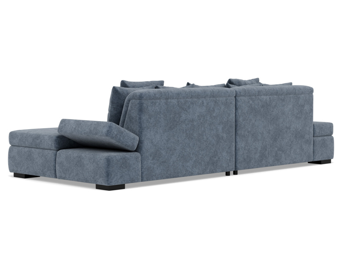 Canapé droit 4 places avec double méridienne - assise profonde - en velours texturé Vermont