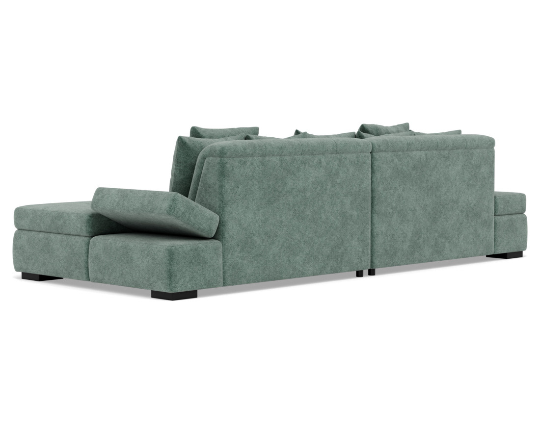 Canapé droit 4 places avec double méridienne - assise profonde - en velours texturé Vermont