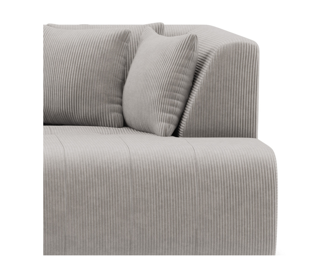 Canapé droit 4 places avec double méridienne - assise profonde - en velours côtelé Onyx