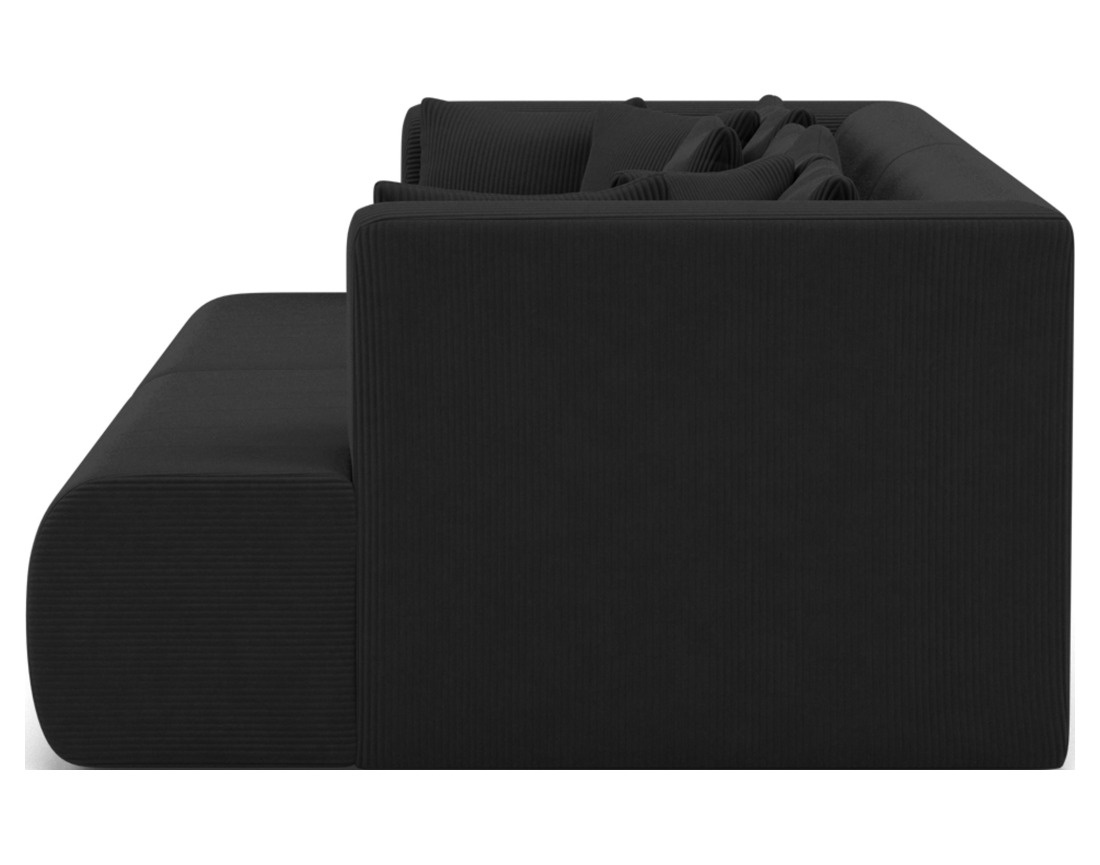 Canapé droit 4 places avec double méridienne - assise profonde - en velours côtelé Onyx Canapé droit 4 places avec double méridienne - assise profonde - en velours côtelé Onyx