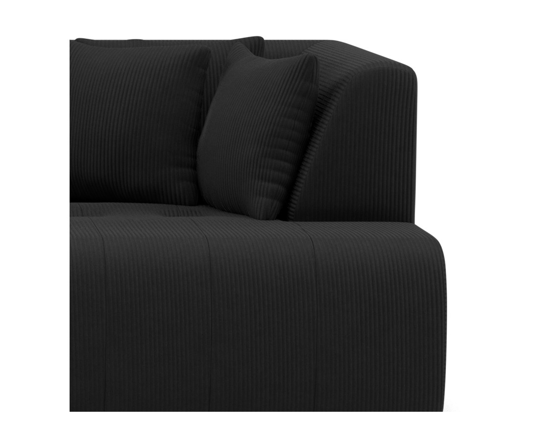 Canapé droit 4 places avec double méridienne - assise profonde - en velours côtelé Onyx Canapé droit 4 places avec double méridienne - assise profonde - en velours côtelé Onyx