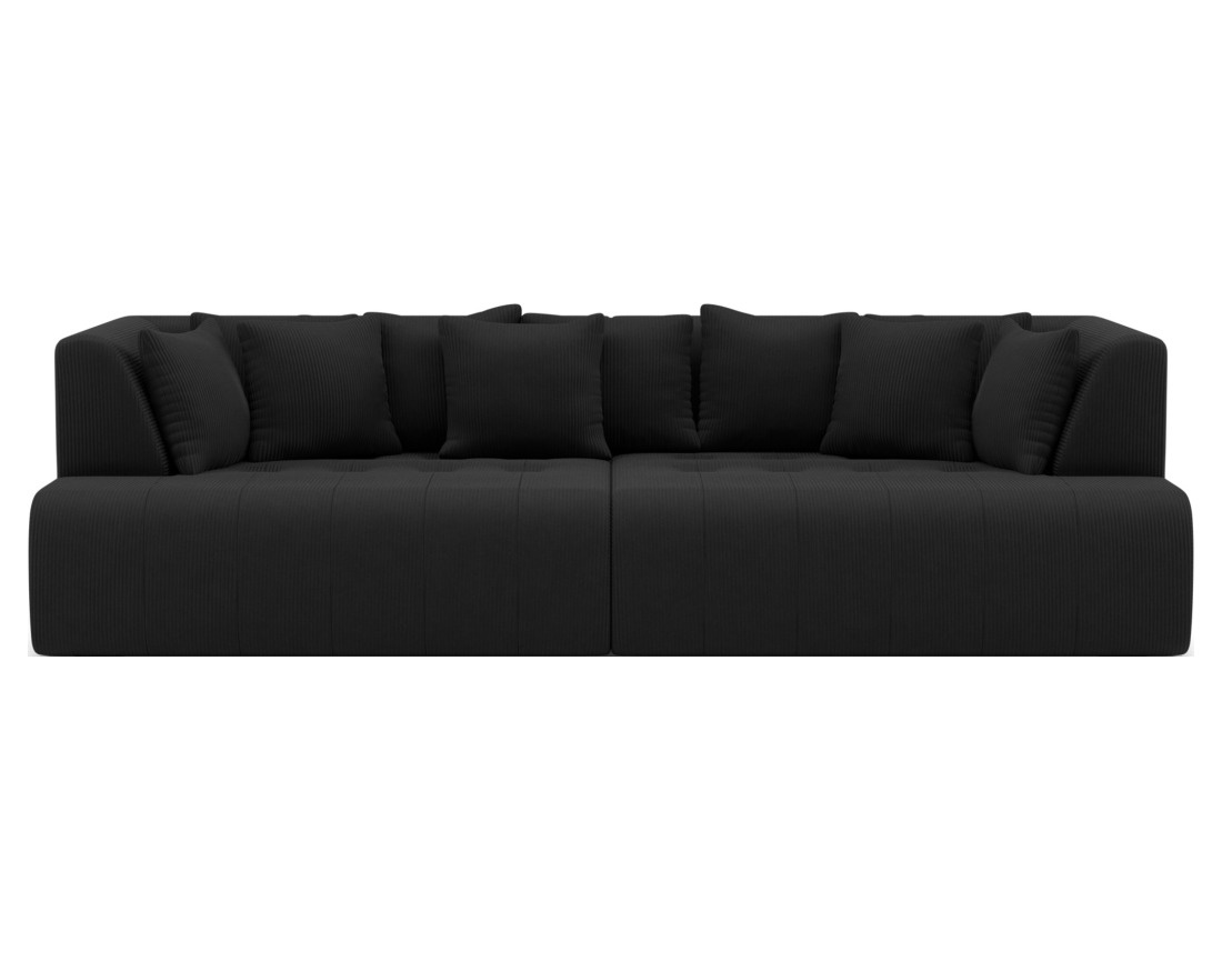 Canapé droit 4 places avec double méridienne - assise profonde - en velours côtelé Onyx Canapé droit 4 places avec double méridienne - assise profonde - en velours côtelé Onyx