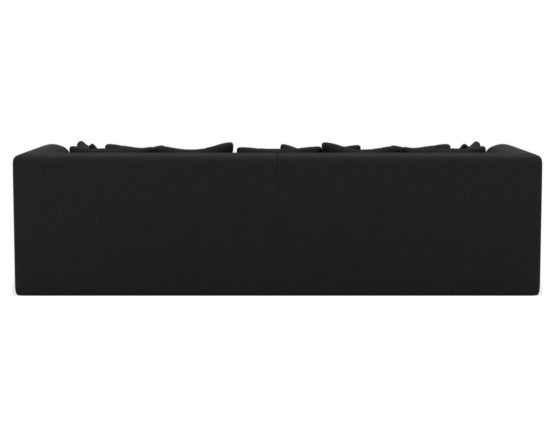 Canapé droit 4 places avec double méridienne - assise profonde - en velours côtelé Onyx Canapé droit 4 places avec double méridienne - assise profonde - en velours côtelé Onyx