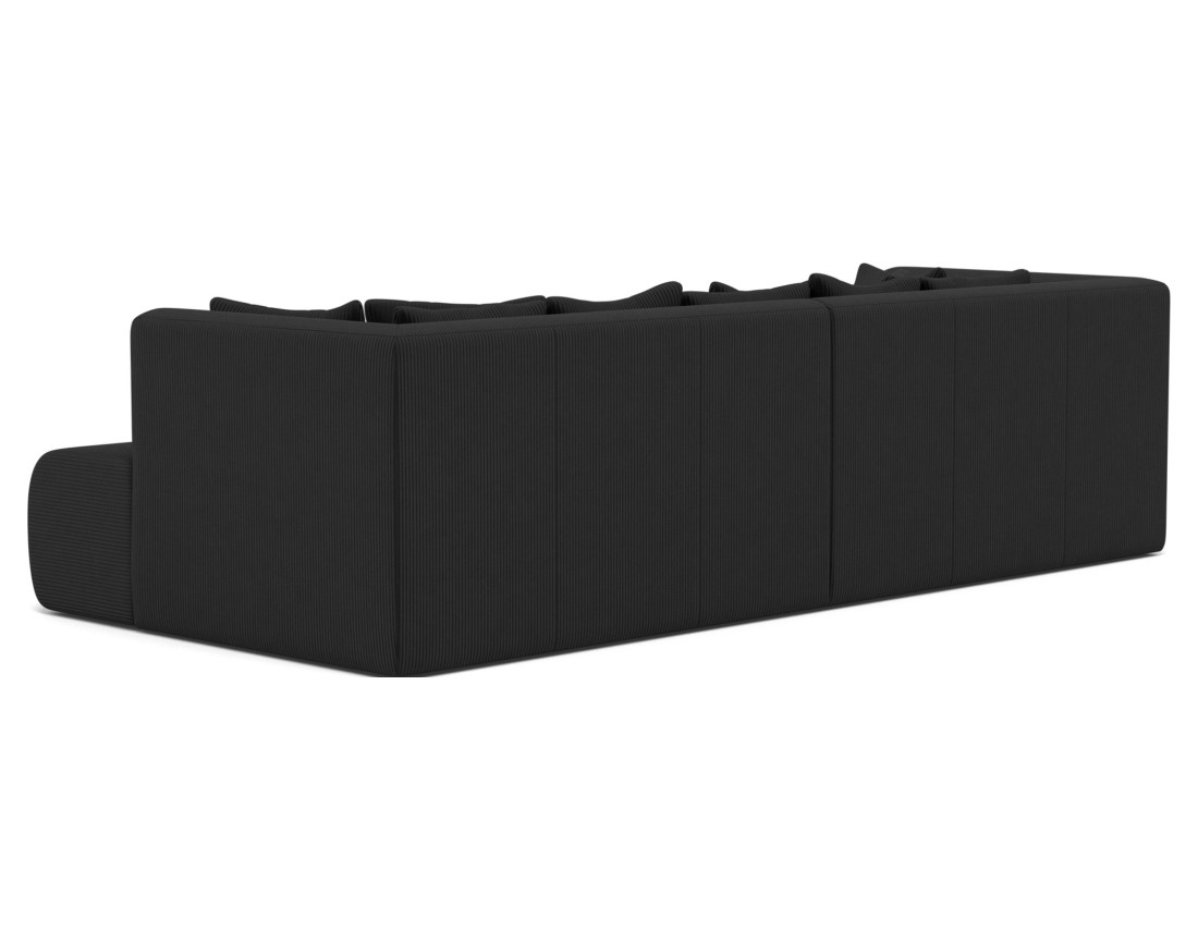 Canapé droit 4 places avec double méridienne - assise profonde - en velours côtelé Onyx Canapé droit 4 places avec double méridienne - assise profonde - en velours côtelé Onyx