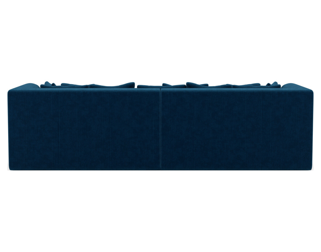 Canapé droit 4 places avec double méridienne - assise profonde - en velours côtelé Onyx