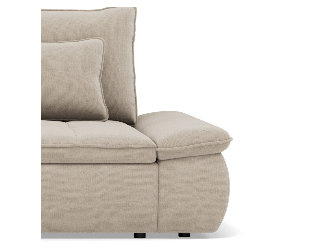 Canapé droit 3 places convertible avec coffre en tissu texturé Elvona