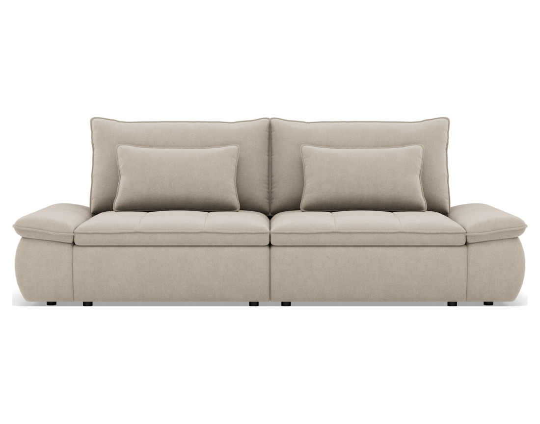 Canapé droit 3 places convertible avec coffre en tissu texturé Elvona