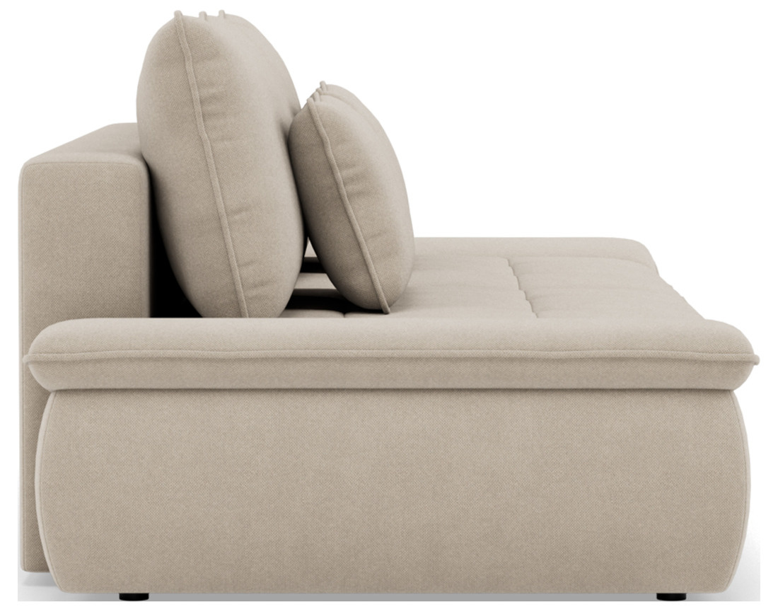 Canapé droit 3 places convertible avec coffre en tissu texturé Elvona