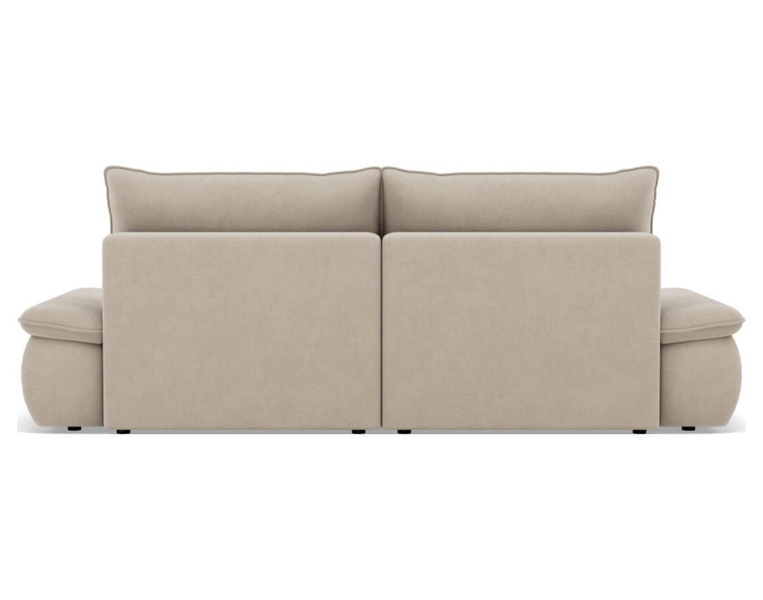 Canapé droit 3 places convertible avec coffre en tissu texturé Elvona