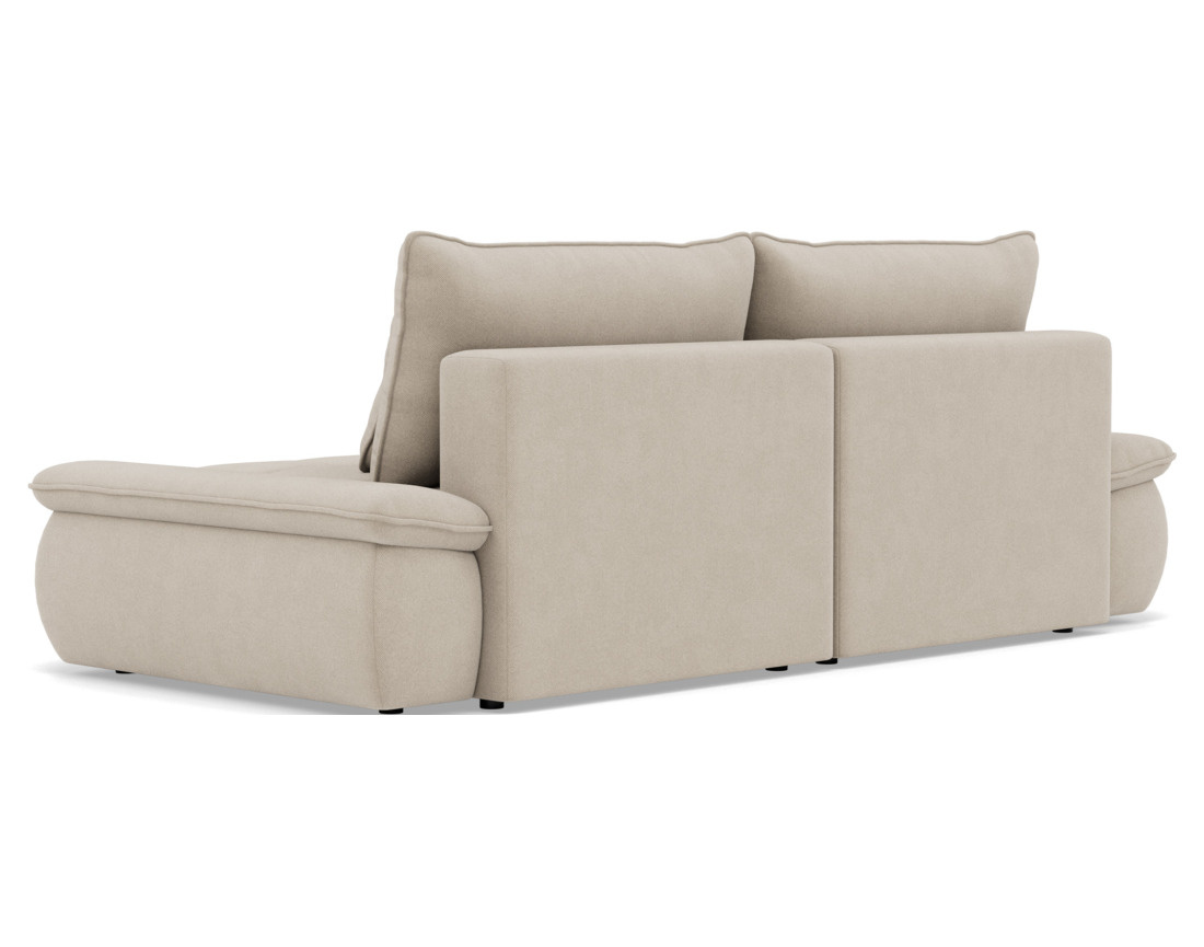 Canapé droit 3 places convertible avec coffre en tissu texturé Elvona