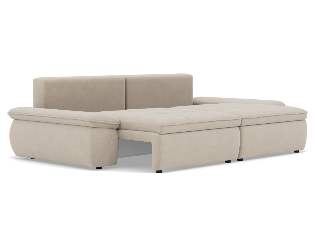 Canapé droit 3 places convertible avec coffre en tissu texturé Elvona