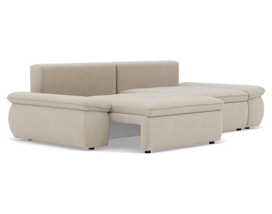 Canapé droit 3 places convertible avec coffre en tissu texturé Elvona