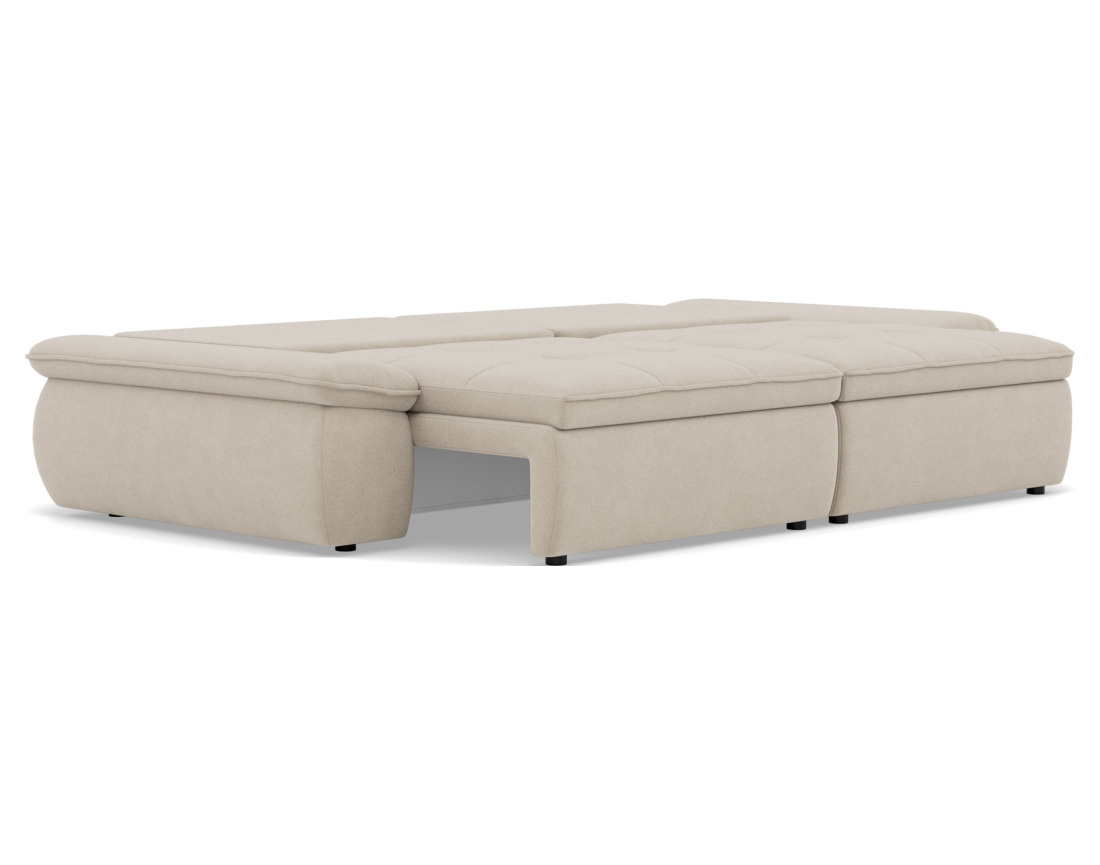 Canapé droit 3 places convertible avec coffre en tissu texturé Elvona