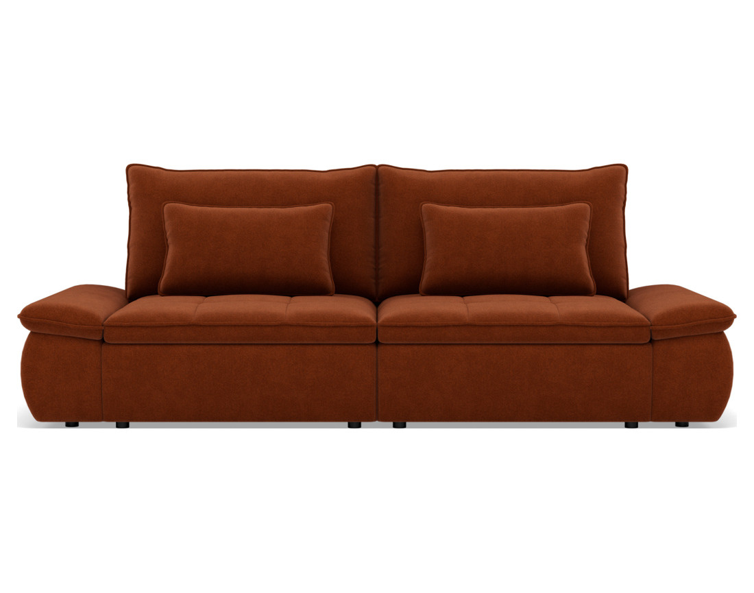 Canapé droit 3 places convertible avec coffre en tissu texturé Elvona