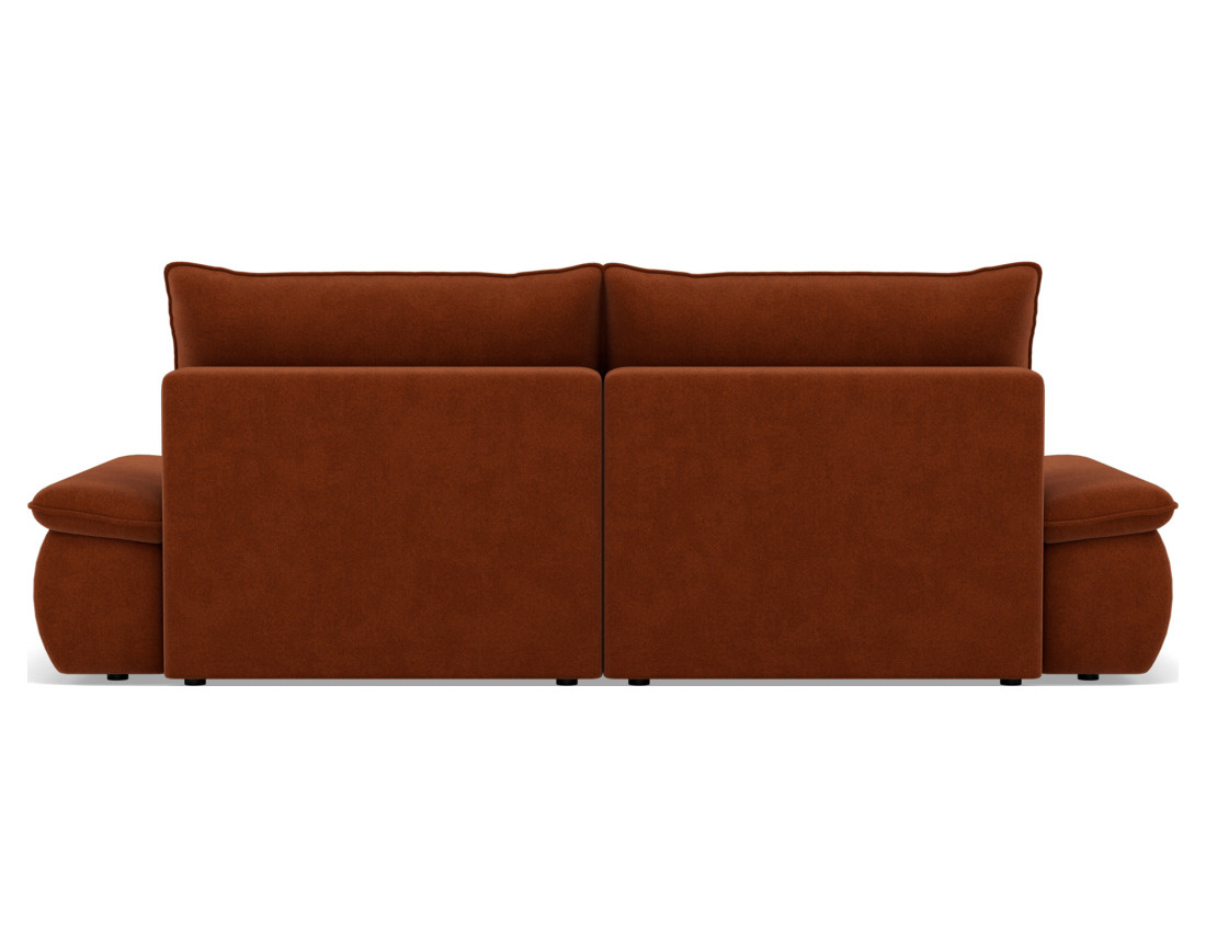 Canapé droit 3 places convertible avec coffre en tissu texturé Elvona