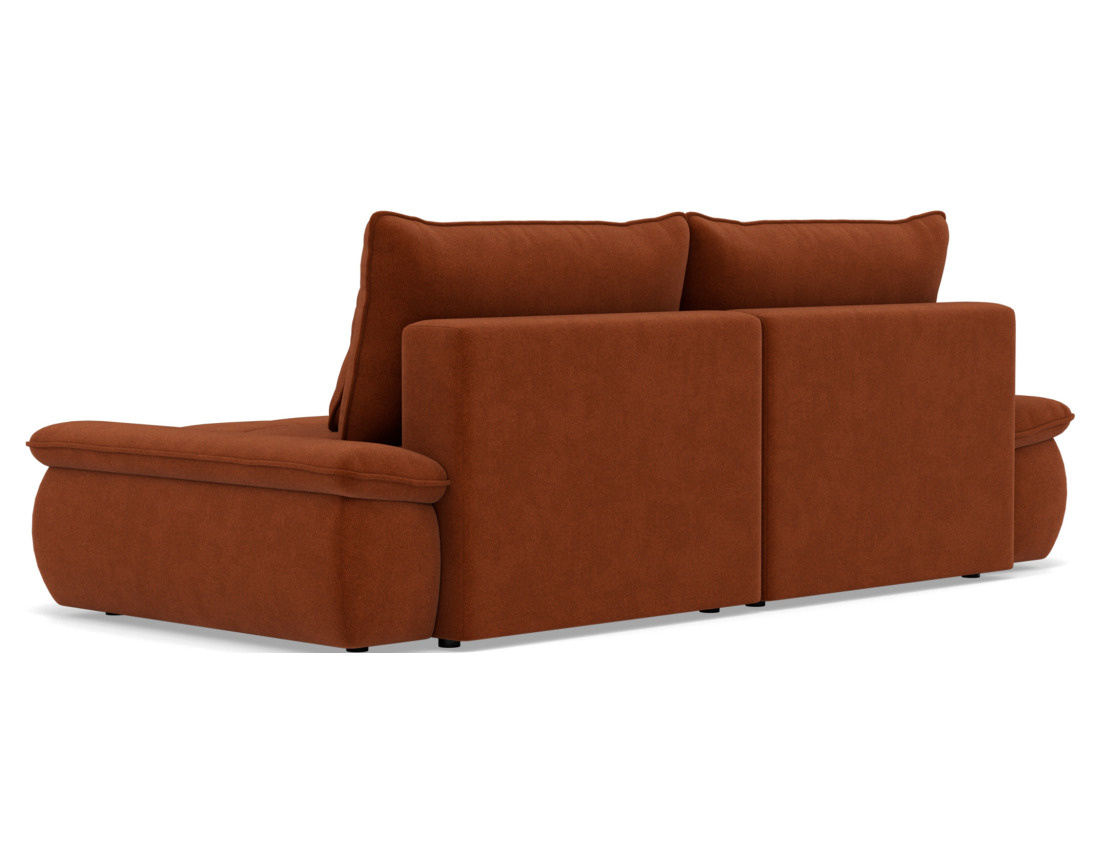 Canapé droit 3 places convertible avec coffre en tissu texturé Elvona