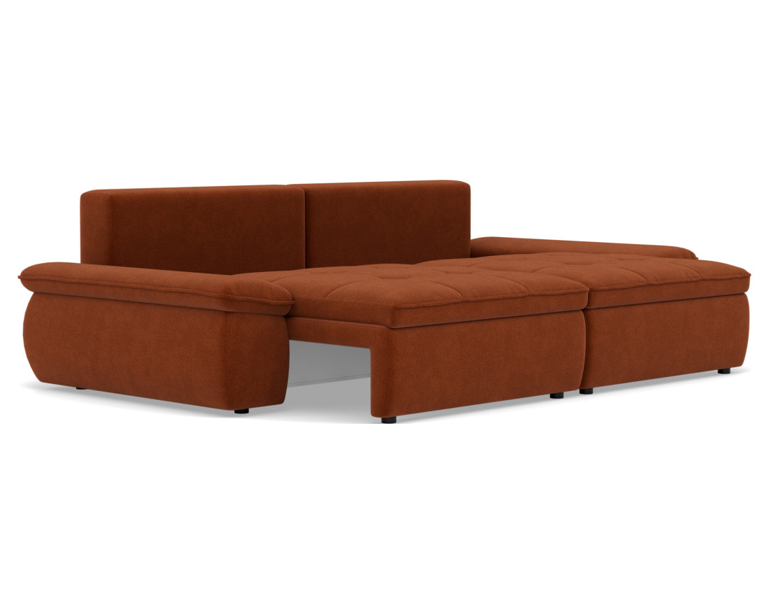 Canapé droit 3 places convertible avec coffre en tissu texturé Elvona