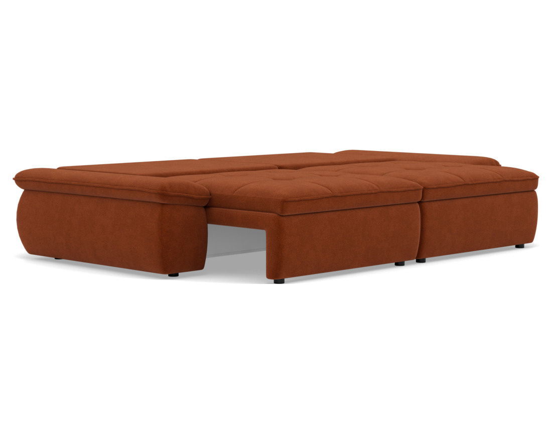 Canapé droit 3 places convertible avec coffre en tissu texturé Elvona