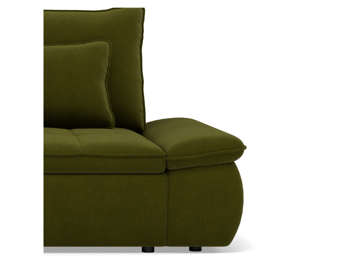 Canapé droit 3 places convertible avec coffre en tissu texturé Elvona