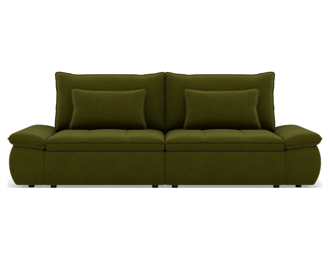 Canapé droit 3 places convertible avec coffre en tissu texturé Elvona