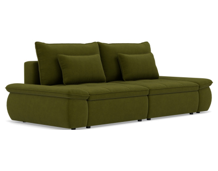 Canapé droit 3 places convertible avec coffre en tissu texturé Elvona