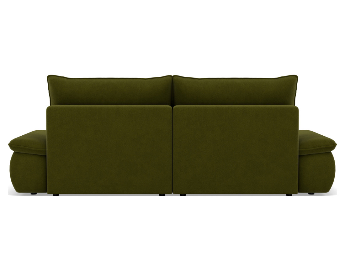 Canapé droit 3 places convertible avec coffre en tissu texturé Elvona