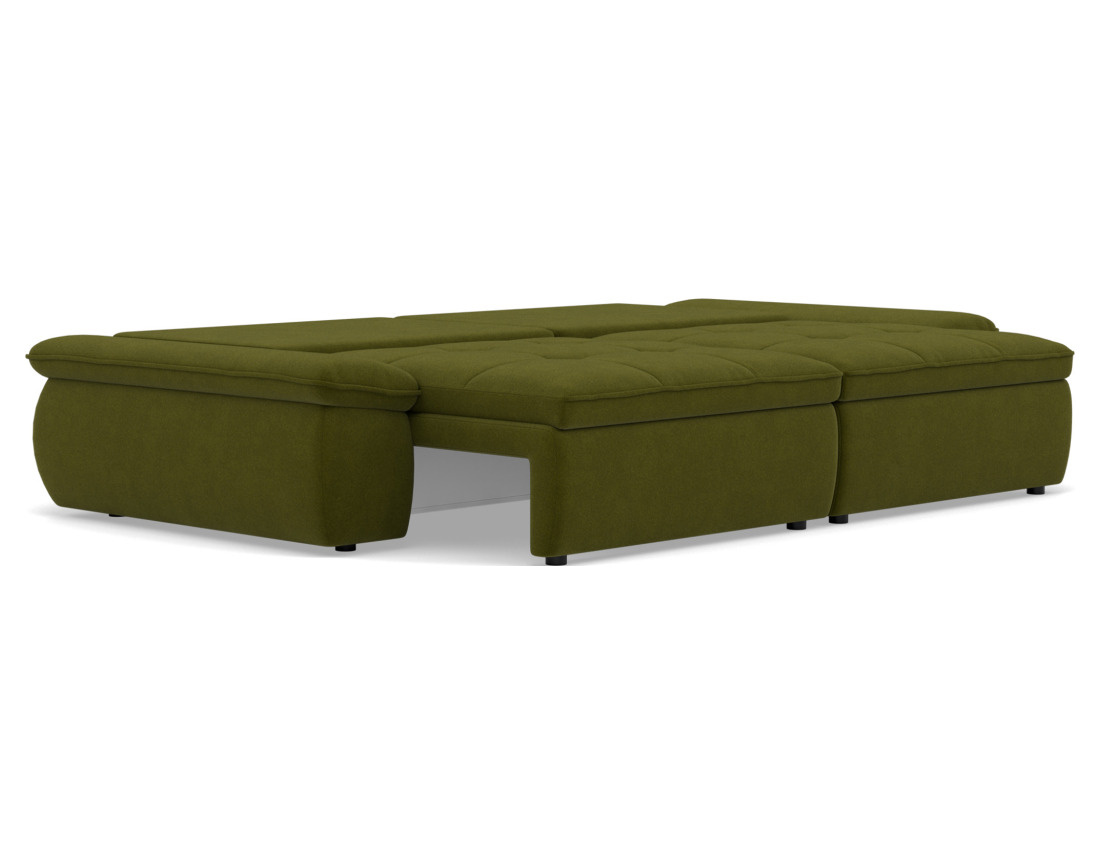 Canapé droit 3 places convertible avec coffre en tissu texturé Elvona