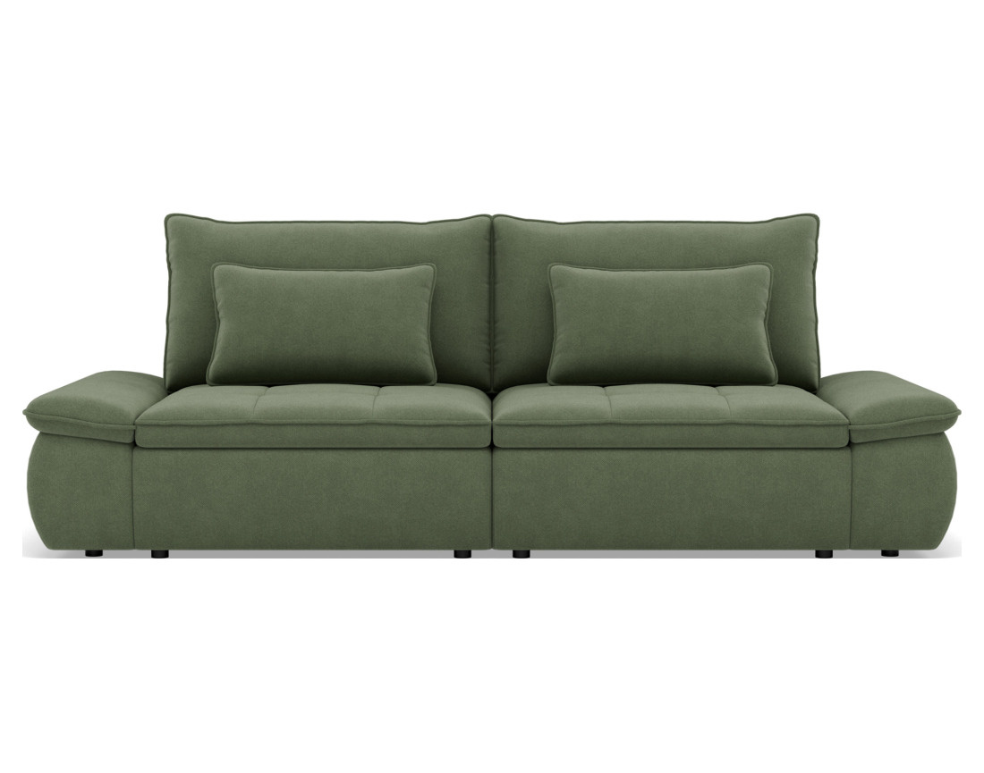 Canapé droit 3 places convertible avec coffre en tissu texturé Elvona