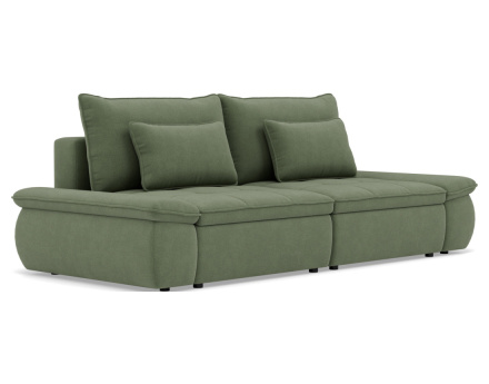 Canapé droit 3 places convertible avec coffre en tissu texturé Elvona