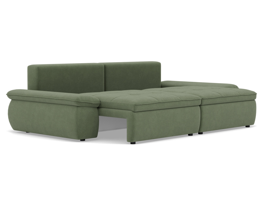 Canapé droit 3 places convertible avec coffre en tissu texturé Elvona