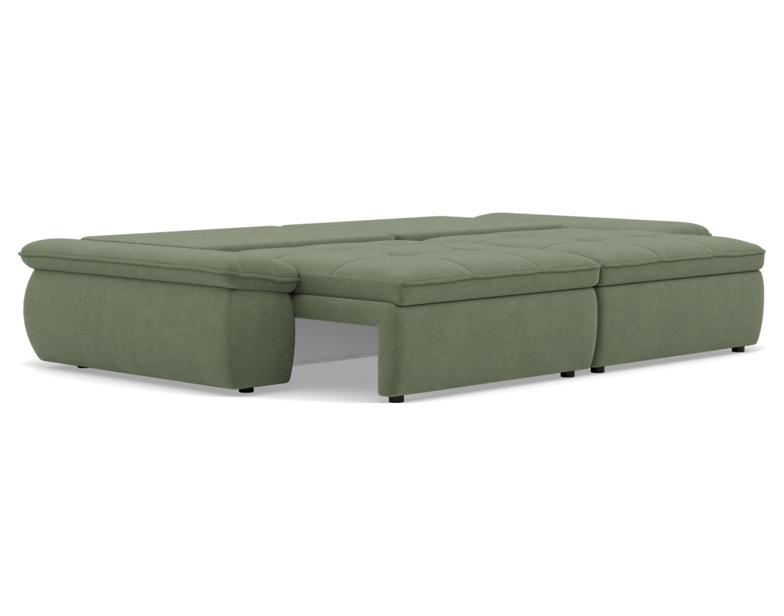 Canapé droit 3 places convertible avec coffre en tissu texturé Elvona