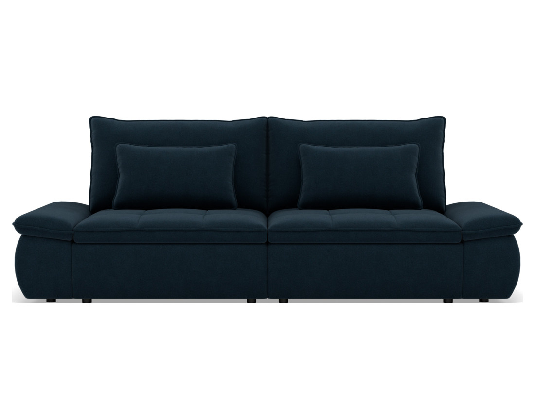 Canapé droit 3 places convertible avec coffre en tissu texturé Elvona