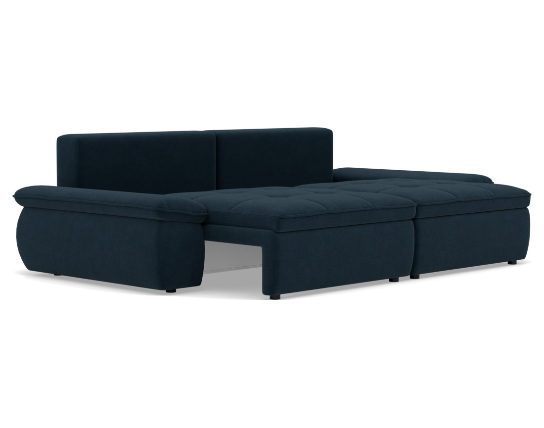 Canapé droit 3 places convertible avec coffre en tissu texturé Elvona