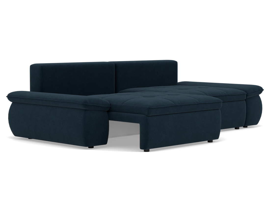 Canapé droit 3 places convertible avec coffre en tissu texturé Elvona