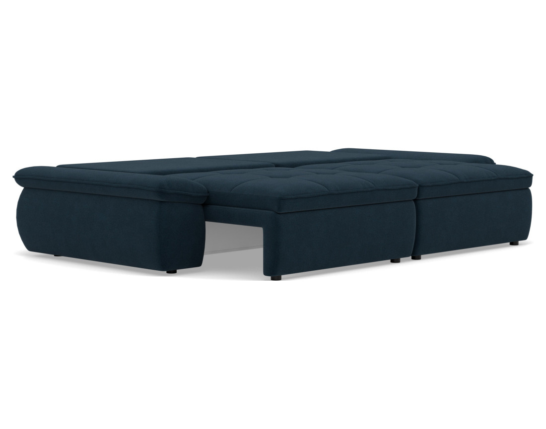 Canapé droit 3 places convertible avec coffre en tissu texturé Elvona