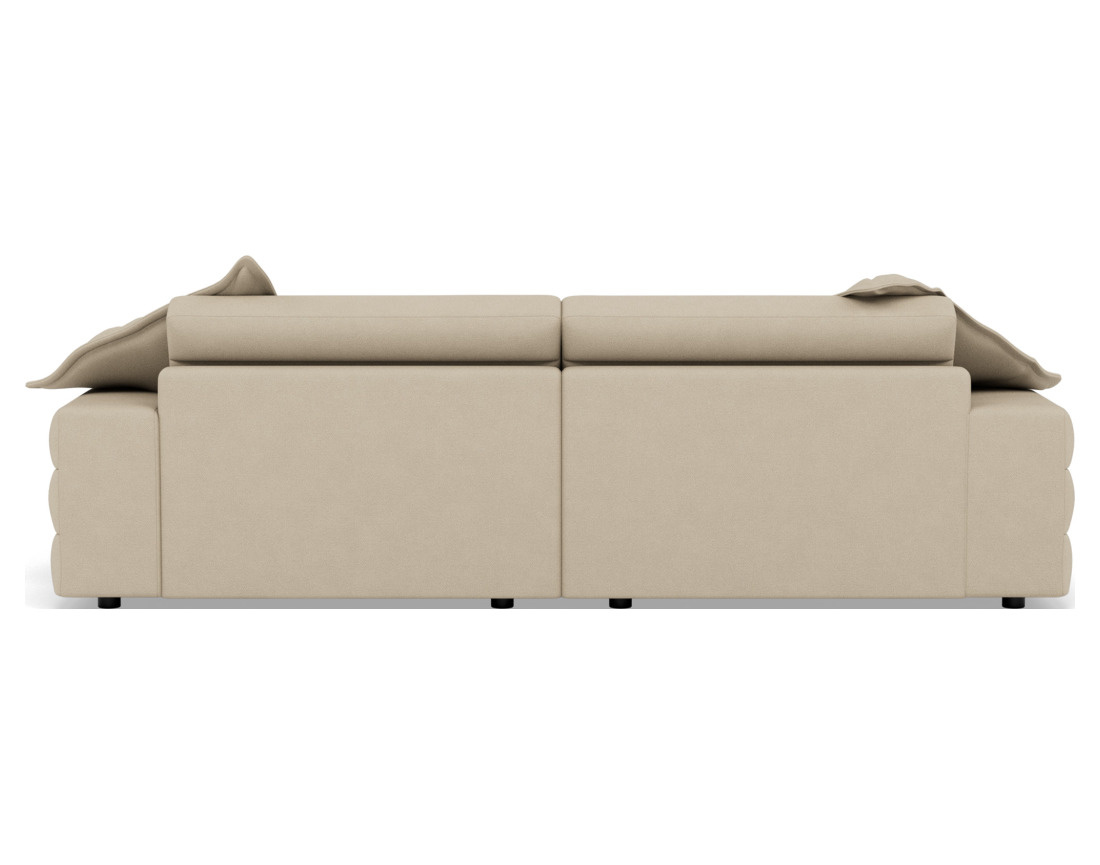 Canapé droit 4 places double méridienne assise profonde en tissu texturé Giulia