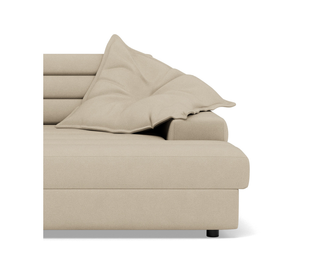 Canapé droit 4 places double méridienne assise profonde en tissu texturé Giulia
