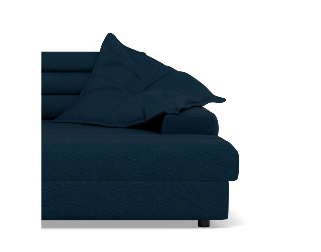 Canapé droit 4 places double méridienne assise profonde en tissu texturé Loredana