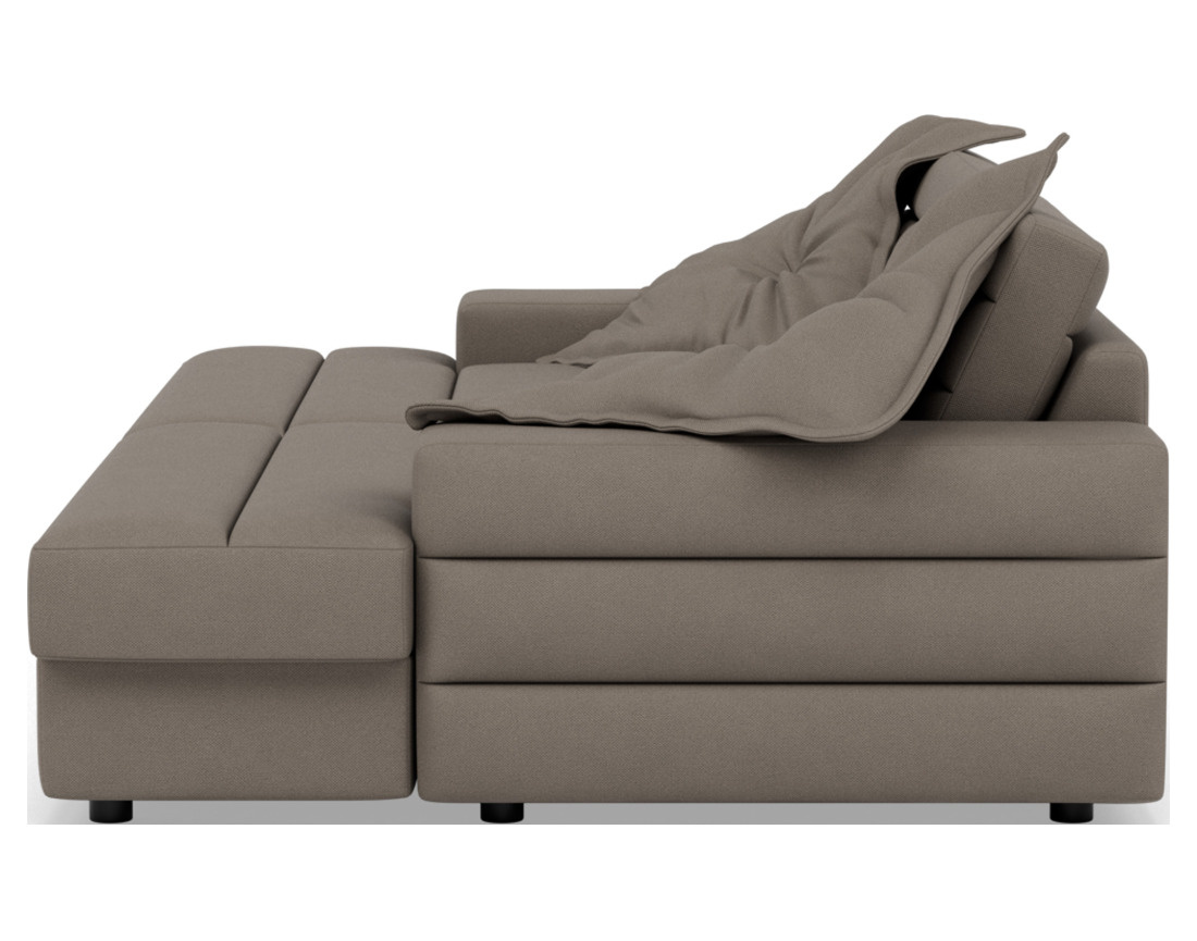 Canapé droit 4 places double méridienne assise profonde en tissu texturé Loredana Canapé droit 4 places double méridienne assise profonde en tissu texturé Loredana