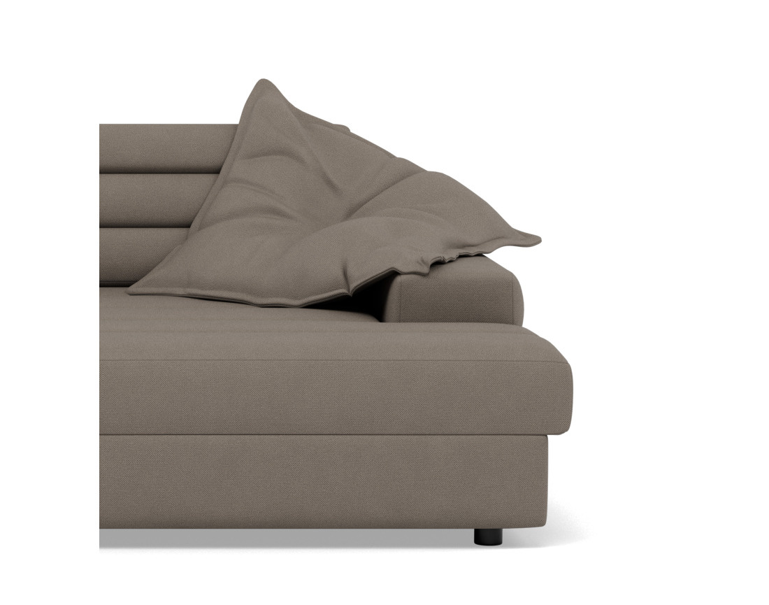 Canapé droit 4 places double méridienne assise profonde en tissu texturé Loredana Canapé droit 4 places double méridienne assise profonde en tissu texturé Loredana