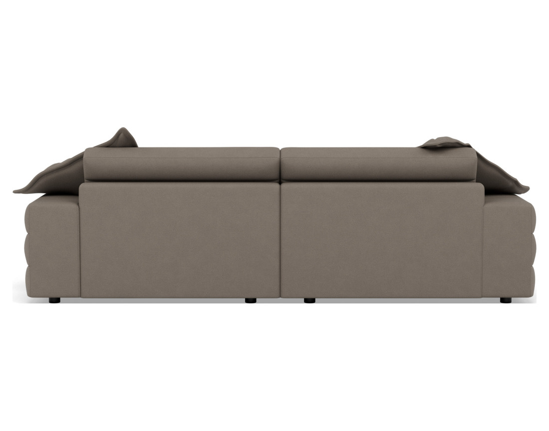 Canapé droit 4 places double méridienne assise profonde en tissu texturé Loredana Canapé droit 4 places double méridienne assise profonde en tissu texturé Loredana