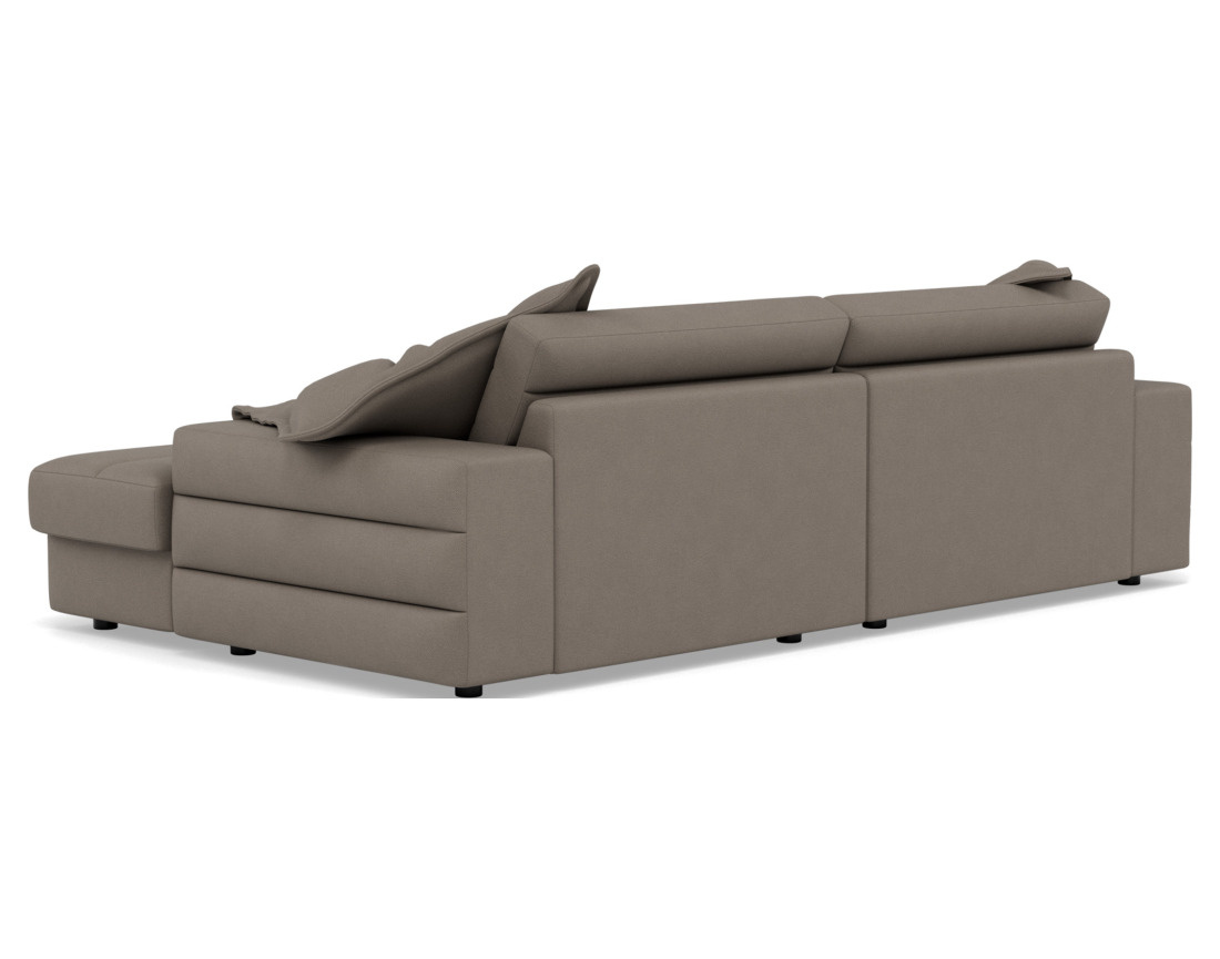 Canapé droit 4 places double méridienne assise profonde en tissu texturé Loredana Canapé droit 4 places double méridienne assise profonde en tissu texturé Loredana