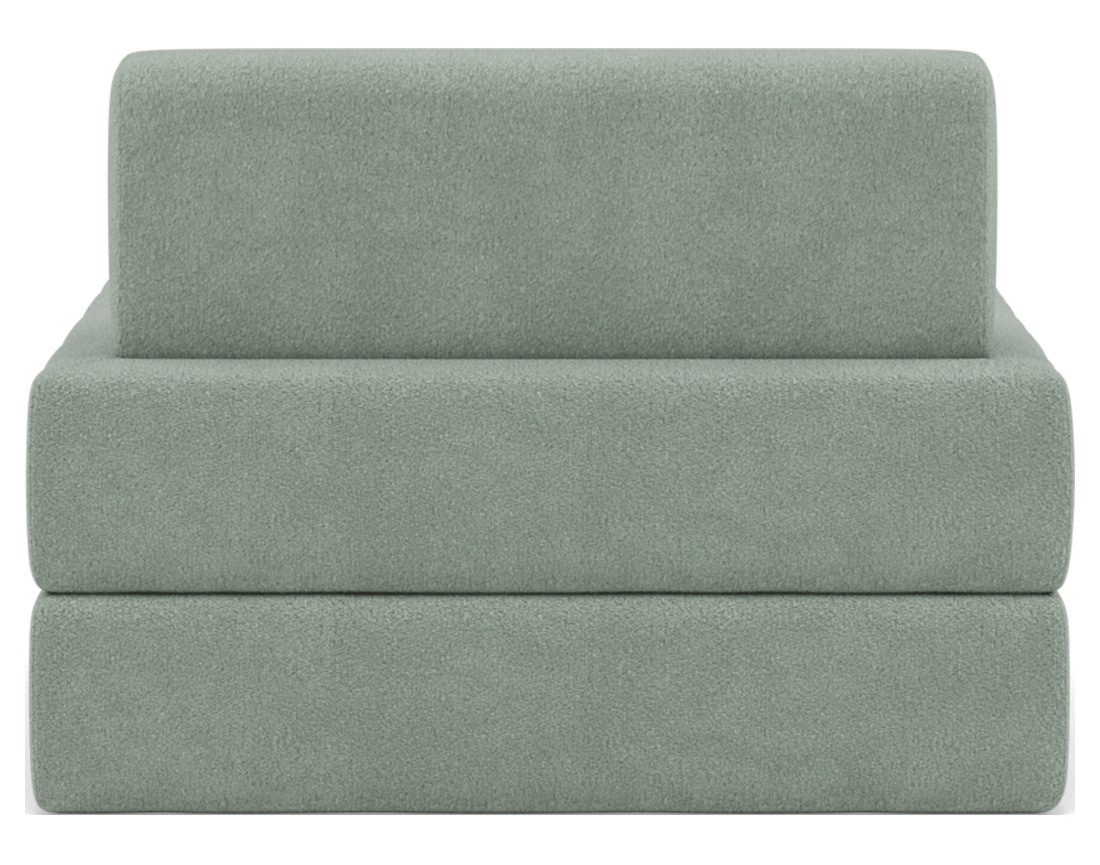Fauteuil convertible déplimousse en tissu bouclette Edna