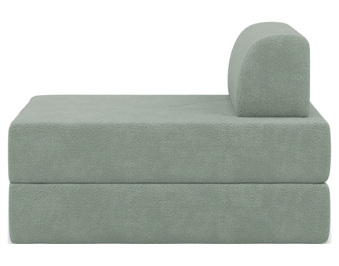 Fauteuil convertible déplimousse en tissu bouclette Edna
